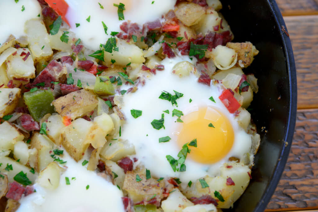 corned beef hash and eggs